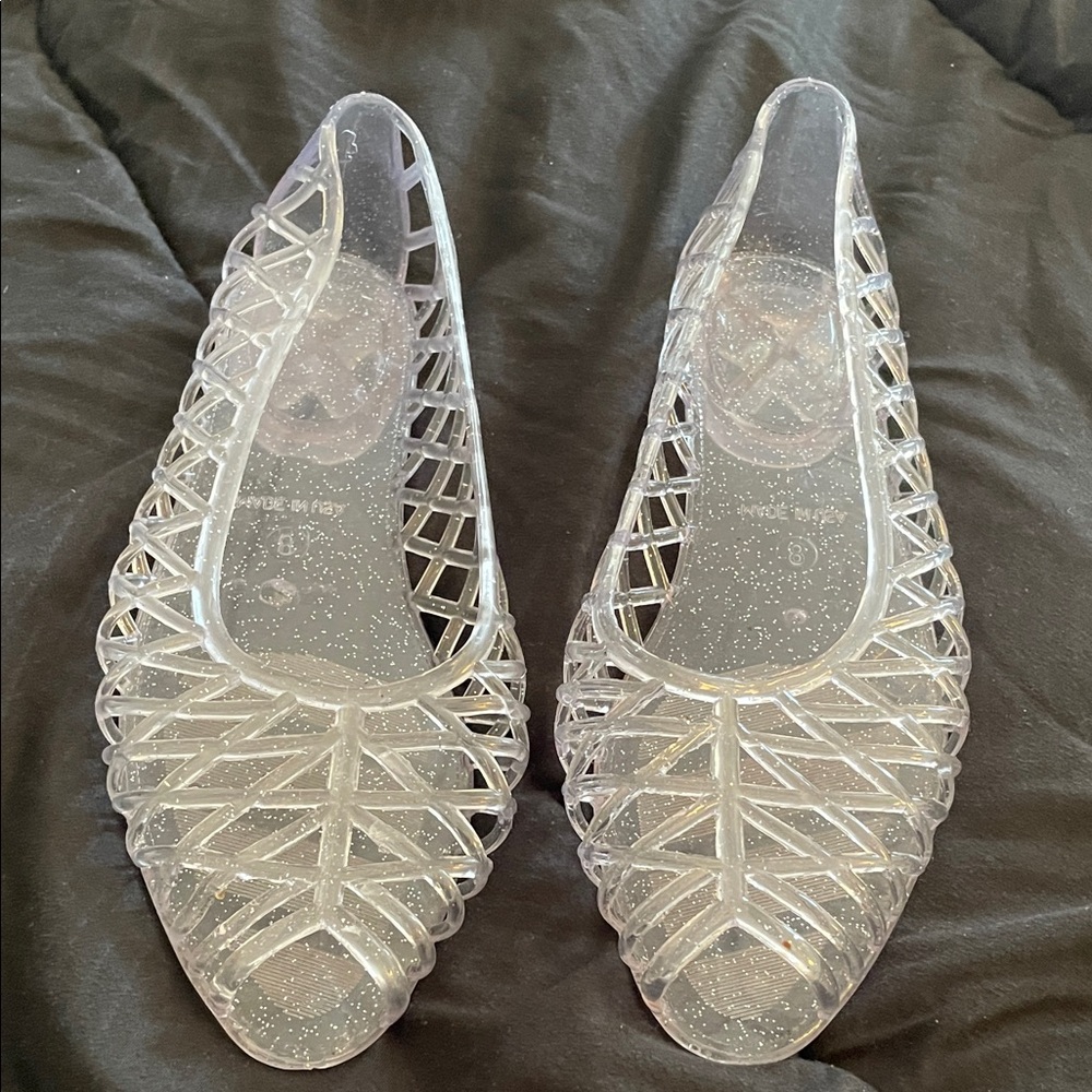 Women's Transparent Glitter Flats